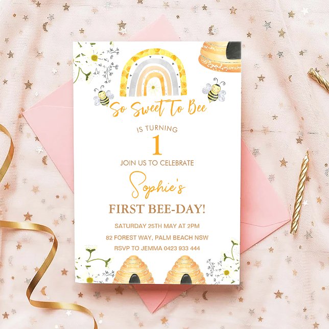Invitación Primer Día De Abejas Tan Dulce Para Apostar (Subido por el creador)