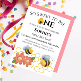 Invitación Primer Día de Abejas tan dulce para ser una invita
