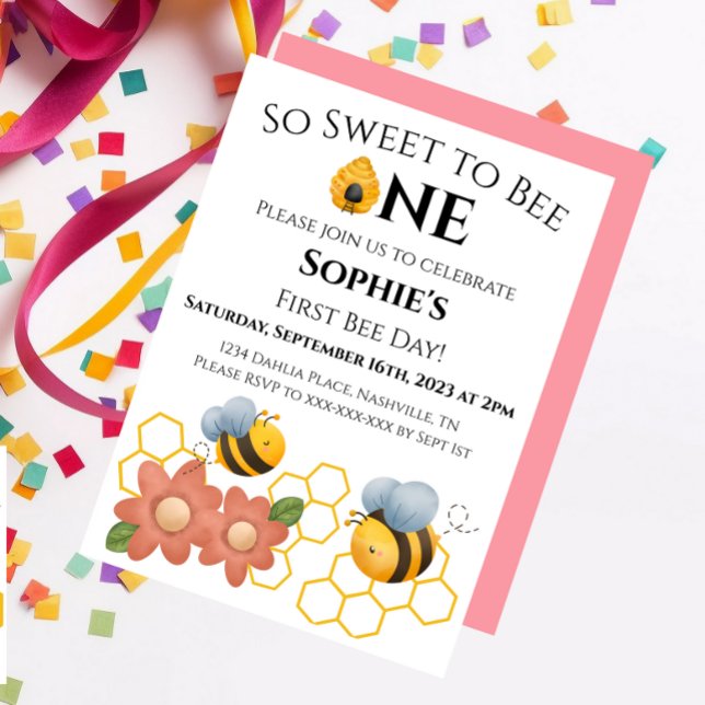 Invitación Primer Día de Abejas tan dulce para ser una invita (Subido por el creador)