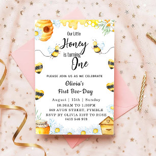 Invitación Primer Día de la Abeja Nuestra Pequeña Miel cumple