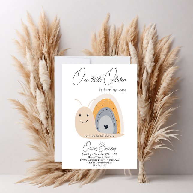 Invitación Primer Día de la Fiesta de Cumpleaños Caracol Arco (Subido por el creador)