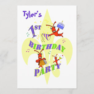 Invitación Primer Día de la fiesta de cumpleaños de Cajun Cra