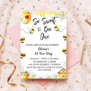 Invitación Primer Día de las Abejas Tan Dulce Para Ser Una Ab