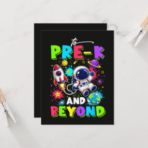 Invitación Primer Día de Pre-K Astronauta Espacio Regreso a l