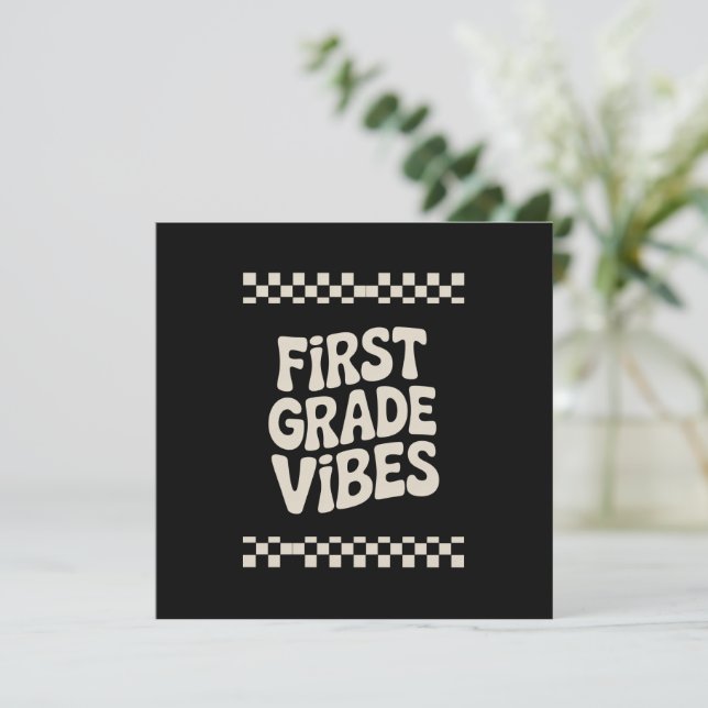 Invitación Primer Día de Primer Grado Vibraciones Regreso a l (Anverso de pie)