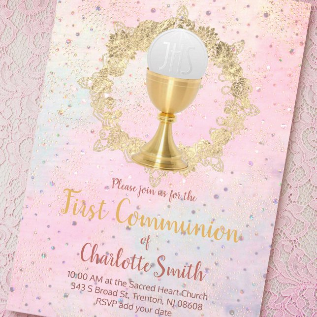 Invitación primer diseño de chica de comunión (Subido por el creador)