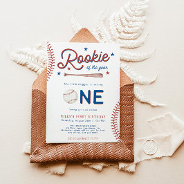 Invitación Primer Fiesta de beisbol de cumpleaños del novato