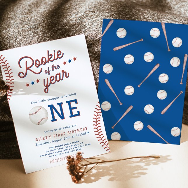 Invitación Primer Fiesta de beisbol de cumpleaños del novato  (Subido por el creador)