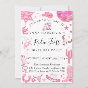 Invitación Primer Fiesta de Rodeo del Primer Cumpleaños