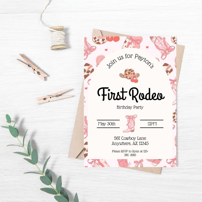 Invitación Primer invitado de cumpleaños de Chicas de Rodeo (Subido por el creador)