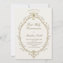 primer marco beige de la comunión