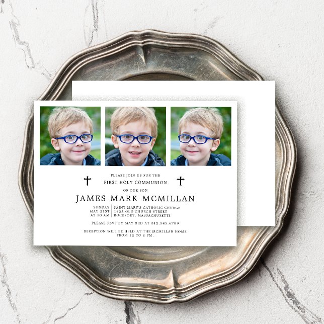 Invitación Primer niño Collage de fotos de la comunión sagrad (Subido por el creador)
