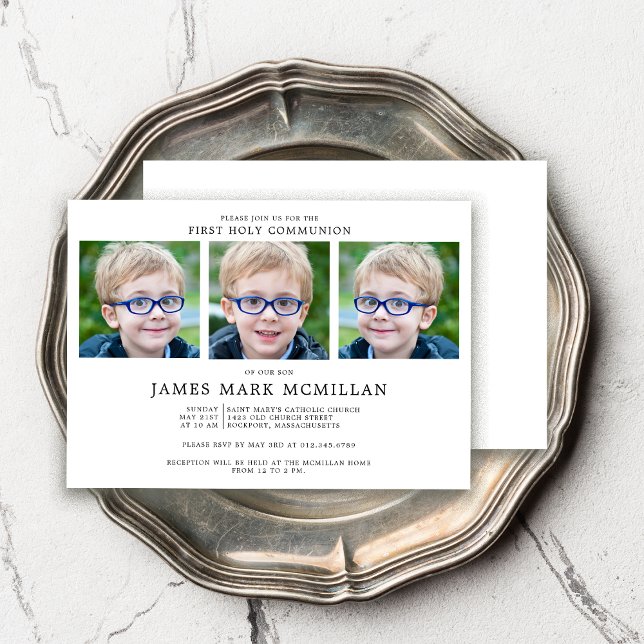 Invitación Primer niño Collage de fotos de la comunión sagrad (Subido por el creador)