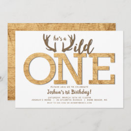 Invitación Primer niño de cumpleaños salvaje uno