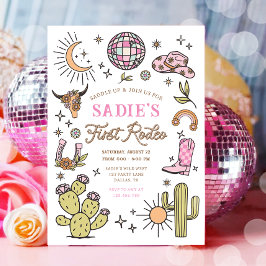 Invitación Primer niño de Rodeo salvaje Chica occidental cump