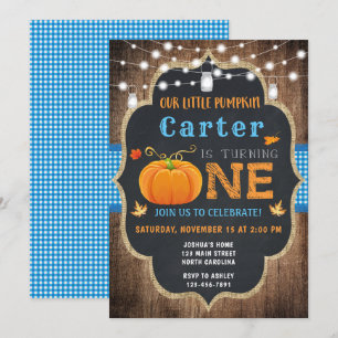 Invitación Primer niño invitado de cumpleaños de la calabaza