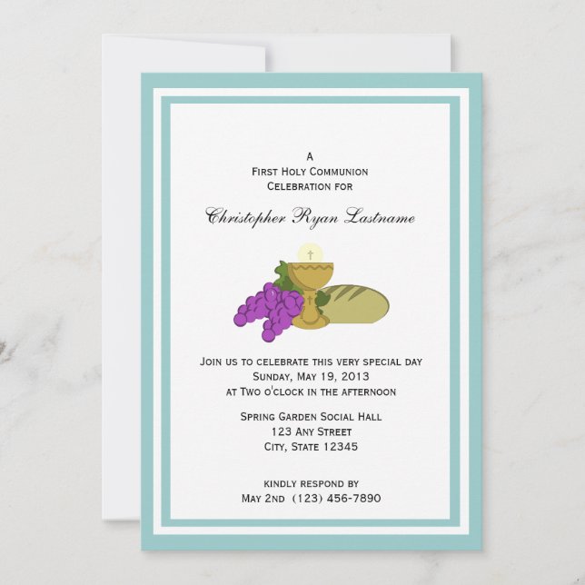 Invitación Primer pan de vida de la comunidad (Anverso)