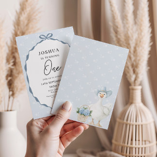 Invitación Primer Pato Cute de Fiesta de Cumpleaños