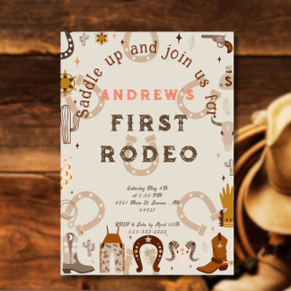 Invitación Primer Patrón de Herradura de Rodeo Country