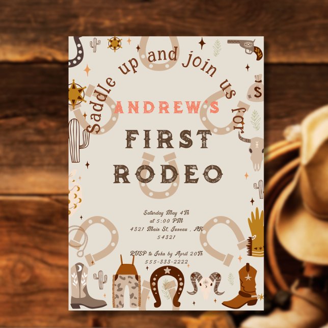 Invitación Primer Patrón de Herradura de Rodeo Country  (Subido por el creador)