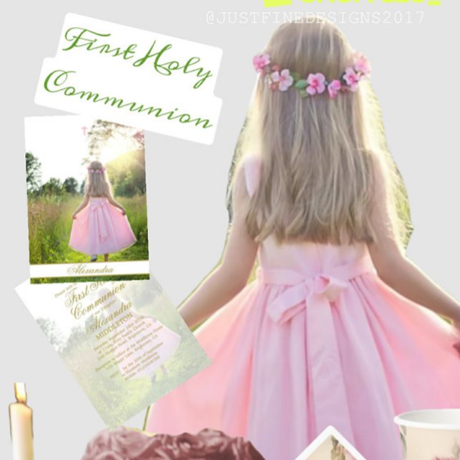Invitación Primer Personalizado de Comunión Santa Foto de col (Subido por el creador)