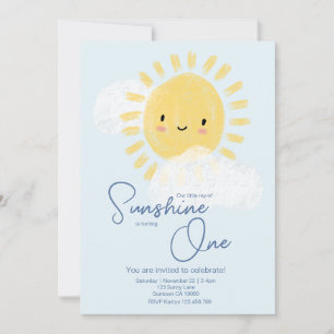 Invitación Primer rayo de fiesta de cumpleaños del bebé Sunsh