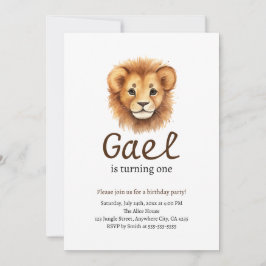 Invitación Primer rey león de la selva cumpleaños