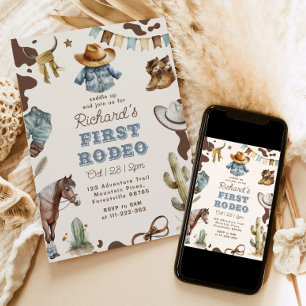 Invitación Primer rodeo 1er cumpleaños Vaquero occidental Sal