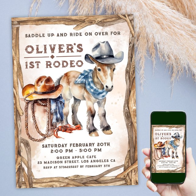 Invitación Primer RODEO | Boy Cowboy Primer cumpleaños ( #FirstRodeoBirthdayInvitation #MyFirstRodeoBirthdayInvitation #RodeoBirthdayInvitation)
