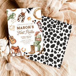 Invitación Primer Rodeo Cowboy Wild West Western Boy Cumpleañ