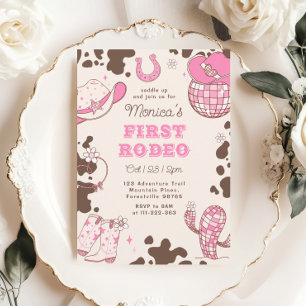 Invitación Primer rodeo cumpleaños 1 año salvaje Oeste niña f