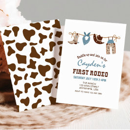 Invitación Primer Rodeo Cumpleaños de Vaquero Occidental Prim
