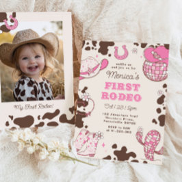 Invitación Primer rodeo de 1 cumpleaños salvaje foto de un ch
