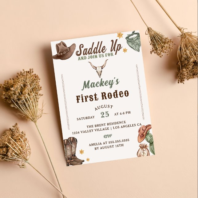 Invitación Primer rodeo de chico rústico (Subido por el creador)