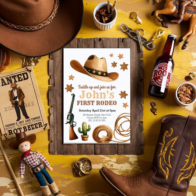 Invitación Primer Rodeo de Cowboy Primer Cumpleaños (Subido por el creador)