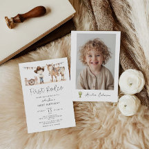 Primer rodeo de niño moderno primer cumpleaños