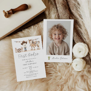 Invitación Primer rodeo de niño moderno primer cumpleaños