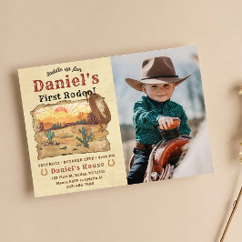 Invitación Primer Rodeo de Western Cowboy 1er cumpleaños foto
