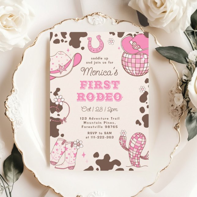 Invitación Primer rodeo del primer cumpleaños chica de color  (Subido por el creador)