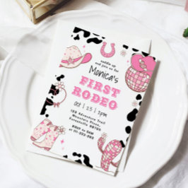 Invitación Primer rodeo del primer cumpleaños chica rosa foto