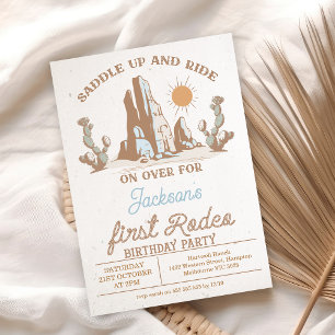 Invitación Primer rodeo del primer cumpleaños del desierto ma