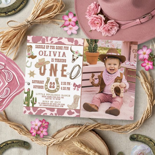 Invitación Primer Rodeo Foto de Vaquera Occidental Cumpleaños (Subido por el creador)