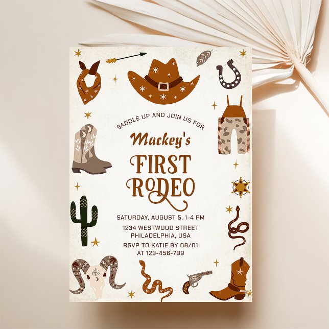 Invitación Primer Rodeo Occidental Wild West Cowboy Cumpleaño (Subido por el creador)