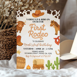 Invitación Primer Rodeo Occidental Wild West Cowboy Cumpleaño