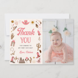 Invitación Primer Rodeo Occidental Wild West Cowboy Pink Bird