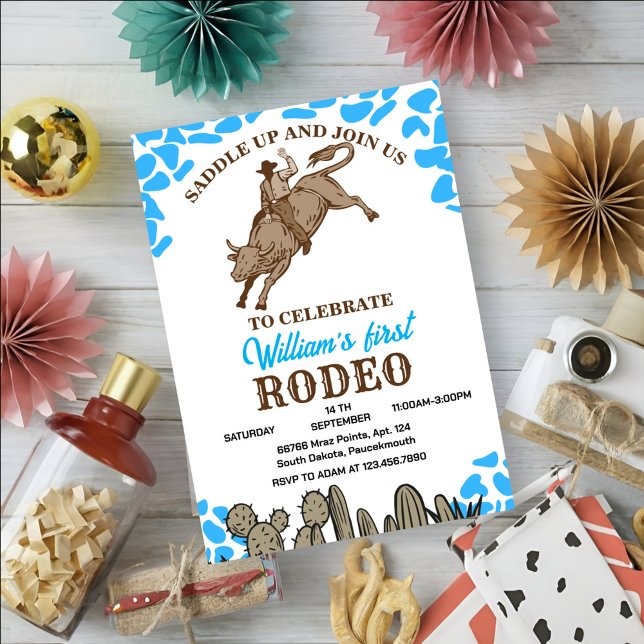 Invitación Primer Rodeo redondeado Primer cumpleaños Fiesta (Subido por el creador)