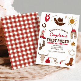 Invitación Primer Rodeo Vaquero Occidental Primer Cumpleaños