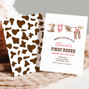 Invitación Primer Rodeo Vaquero Occidental Primer Cumpleaños