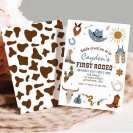 Invitación Primer Rodeo Vaquero Occidental Primer Cumpleaños