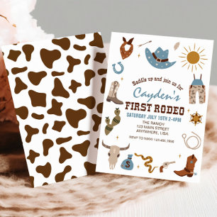Invitación Primer Rodeo Vaquero Occidental Primer Cumpleaños